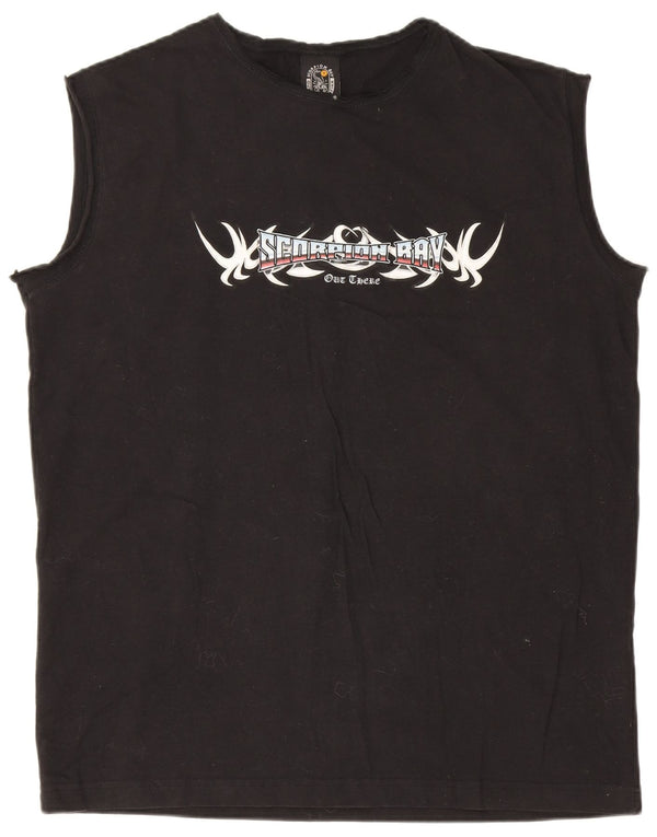 Scorpion Bay Mens Graphic Vest Top Large Black Cotton