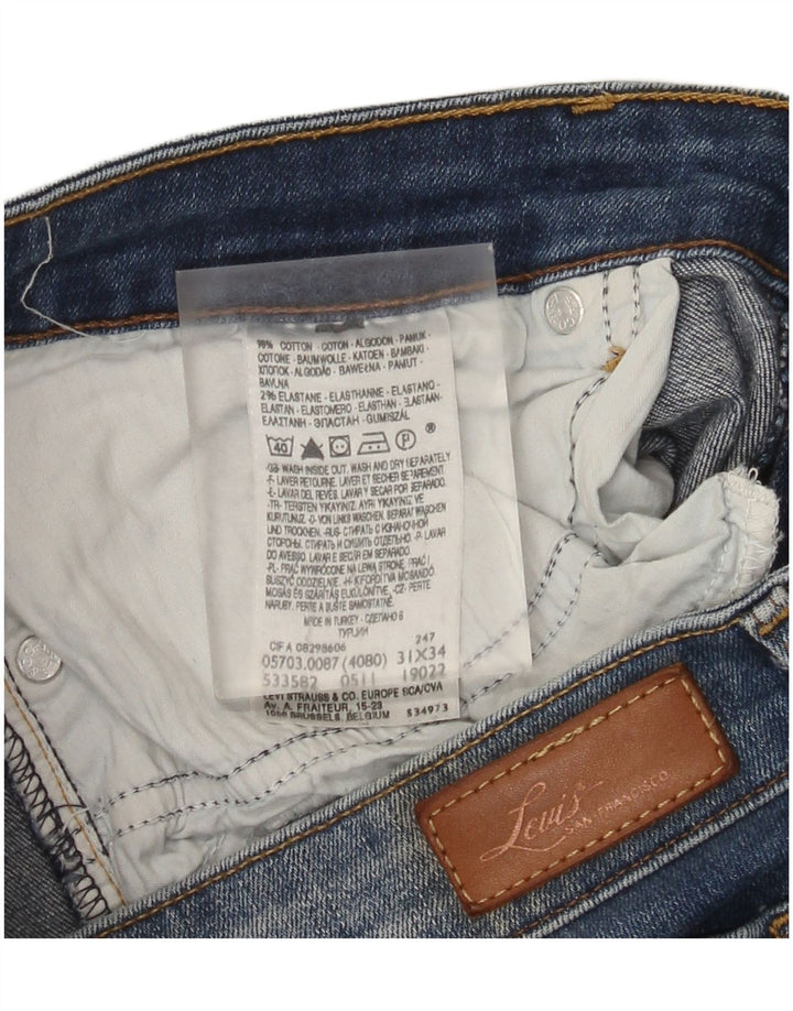 Levi's Womens Slim Jeans W31 L34 Blue Cotton