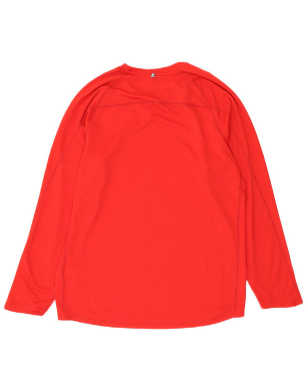 Nike Mens Dri Fit Top Long Sleeve Large Red Polyester
