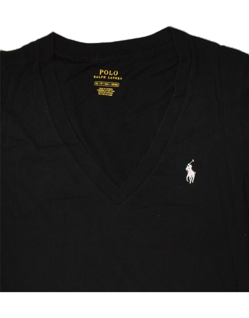 POLO RALPH LAUREN Womens T-Shirt Top UK 6 XS Black Cotton | Vintage Polo Ralph Lauren | Thrift | Second-Hand Polo Ralph Lauren | Used Clothing | Messina Hembry 