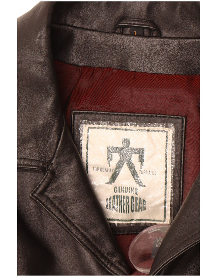 VINTAGE Mens Leather Jacket UK 40 Large Black Leather