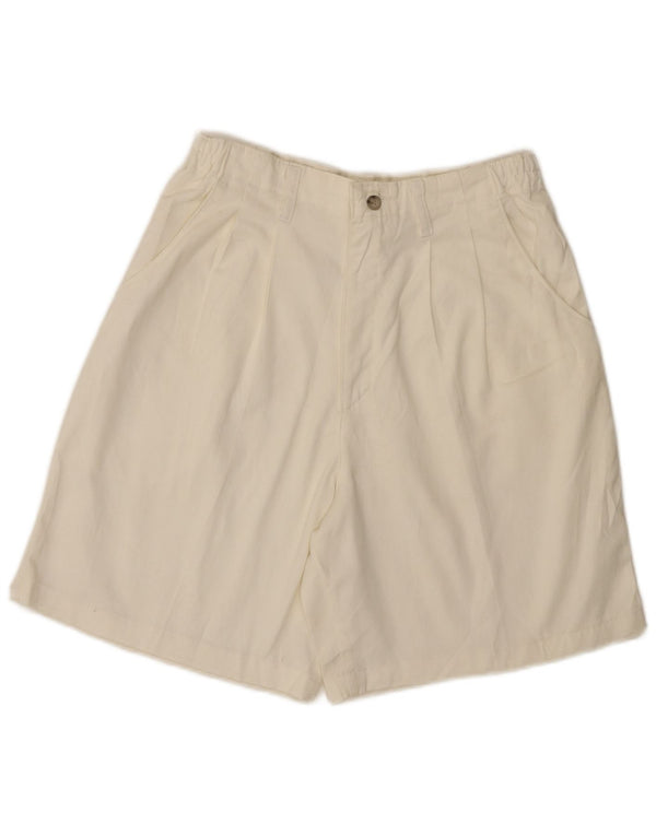 Lee Womens High Waist Pegged Casual Shorts US 12 Large W28 White Cotton