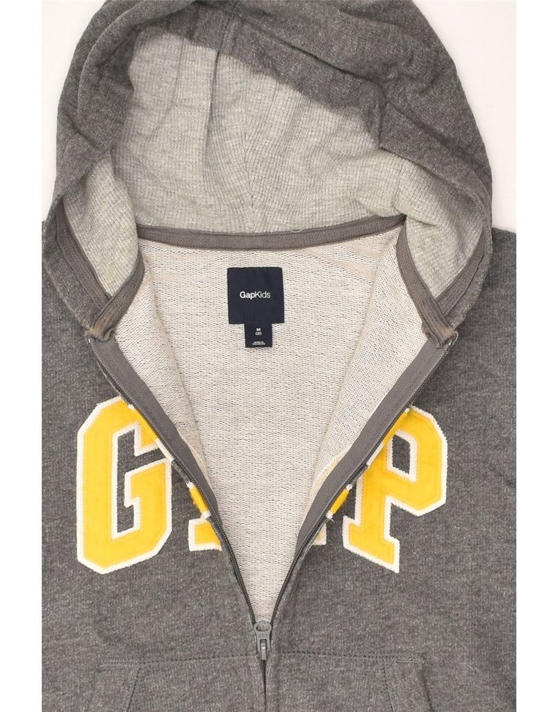 GAP Boys Graphic Zip Hoodie Sweater 7-8 Years Medium Grey Cotton | Vintage Gap | Thrift | Second-Hand Gap | Used Clothing | Messina Hembry 