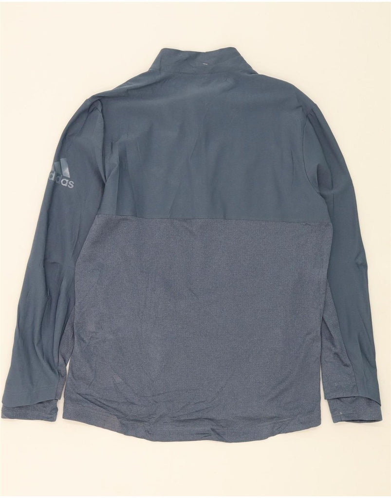 ADIDAS Mens Zip Neck Pullover Tracksuit Top Medium Navy Blue Polyester Vintage Adidas and Second-Hand Adidas from Messina Hembry 