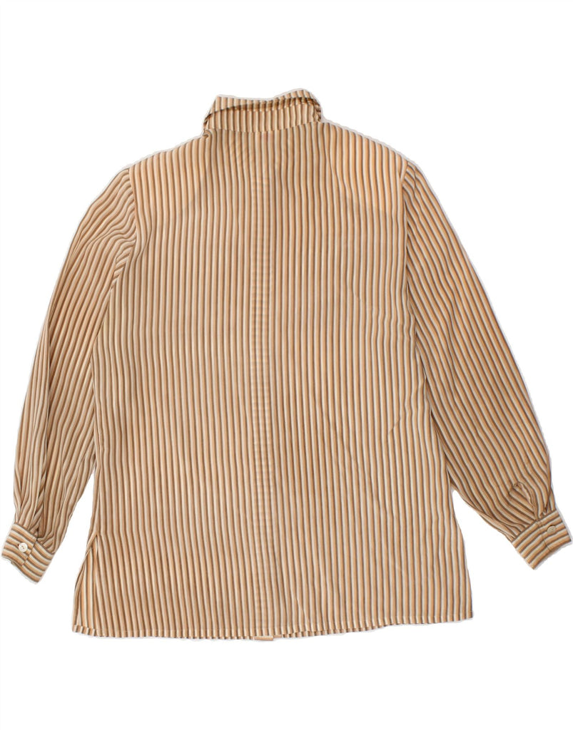 CHERIE Womens Shirt IT 42 Medium Brown Striped | Vintage cherie | Thrift | Second-Hand cherie | Used Clothing | Messina Hembry 