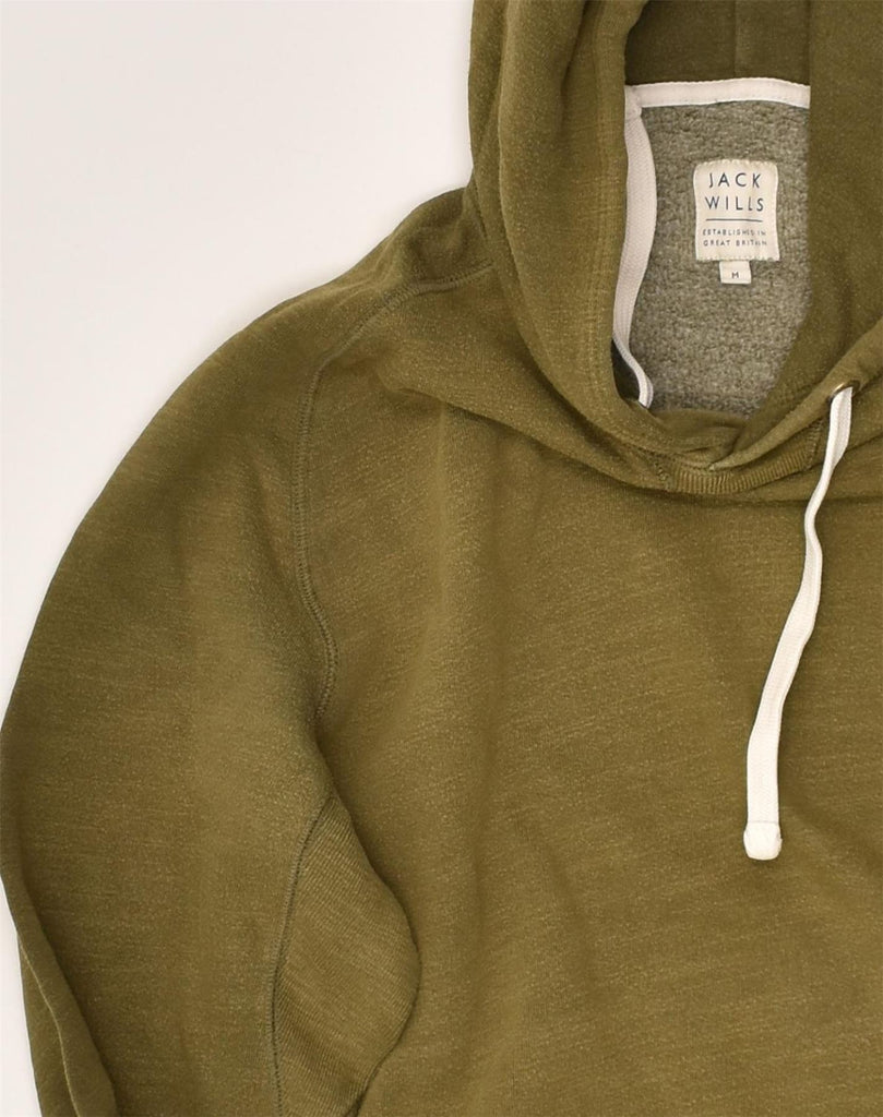 JACK WILLS Mens Graphic Hoodie Jumper Medium Khaki Cotton | Vintage Jack Wills | Thrift | Second-Hand Jack Wills | Used Clothing | Messina Hembry 