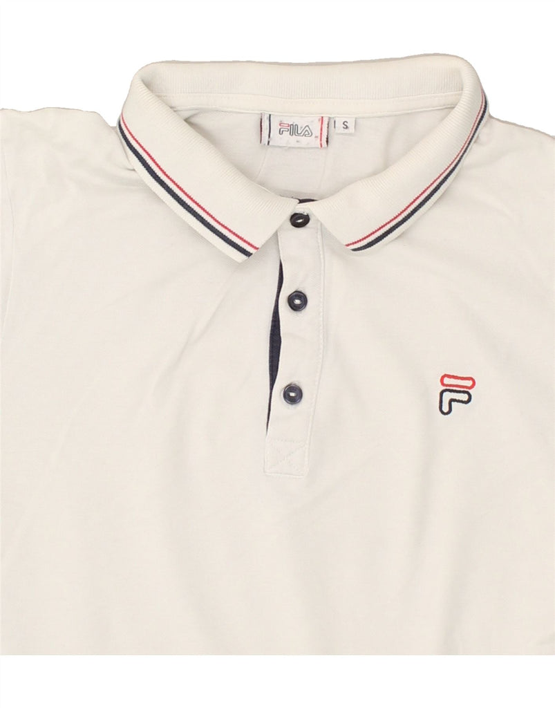 FILA Mens Polo Shirt Small White Cotton | Vintage Fila | Thrift | Second-Hand Fila | Used Clothing | Messina Hembry 