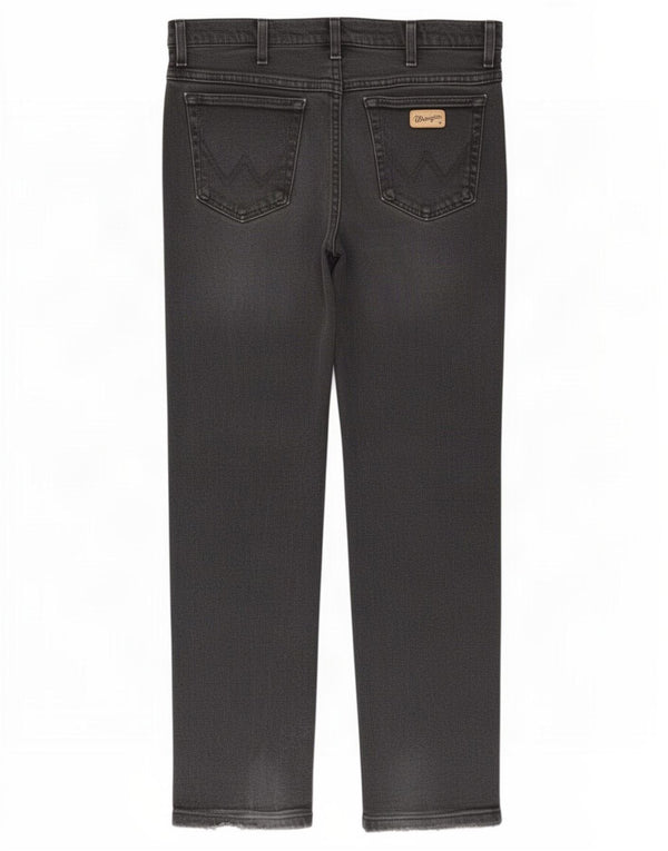 Wrangler Mens Texas Stretch Straight Jeans W38 L30 Black Cotton