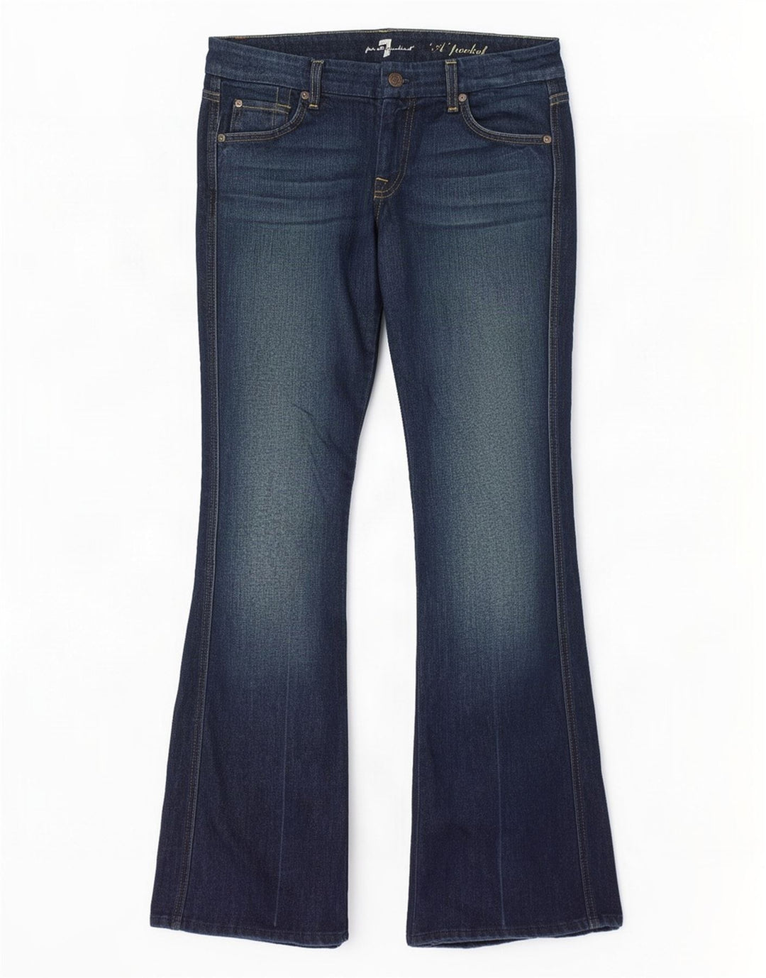 7 For All Mankind Womens Bootcut Jeans W30 L32 Navy Blue Cotton