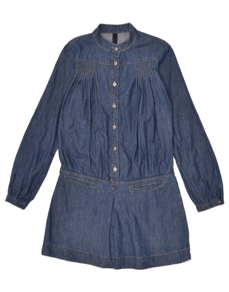 BENETTON Girls Long Sleeve Denim Dress 10-11 Years XL Blue Cotton | Vintage Benetton | Thrift | Second-Hand Benetton | Used Clothing | Messina Hembry 