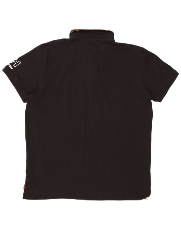 Helly Hansen Mens Graphic Polo Shirt 2XL Black Cotton