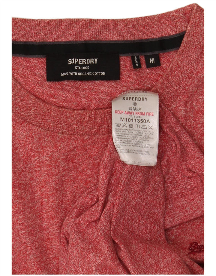 Superdry Mens T-Shirt Top Medium Red Flecked Cotton