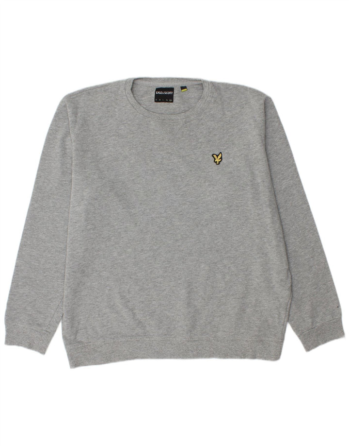 LYLE & SCOTT Mens Crew Neck Jumper Sweater 2XL Grey Cotton