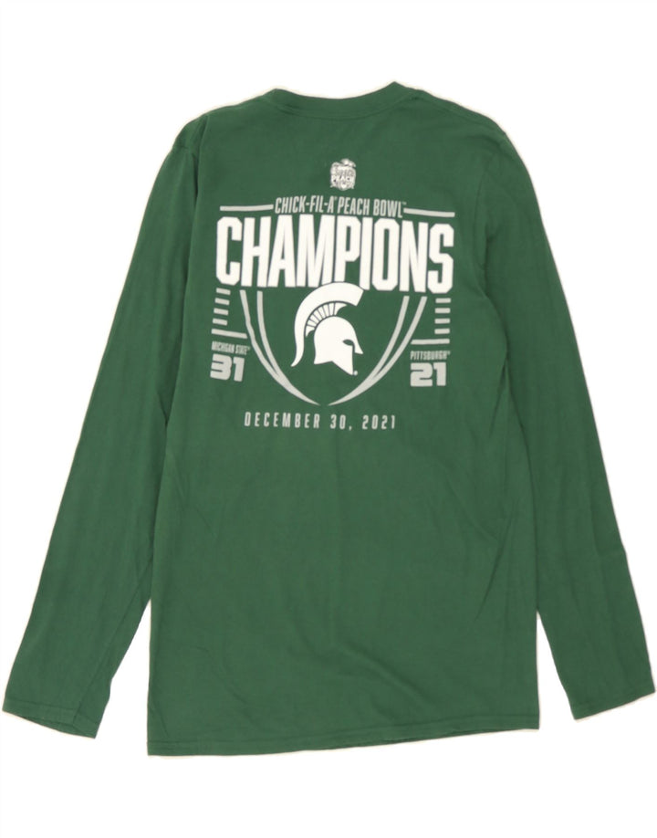 FANATICS Mens Graphic Top Long Sleeve Small Green Cotton Vintage Fanatics and Second-Hand Fanatics from Messina Hembry 