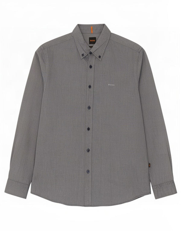 Hugo Boss Mens Regular Fit Shirt Medium Blue Cotton