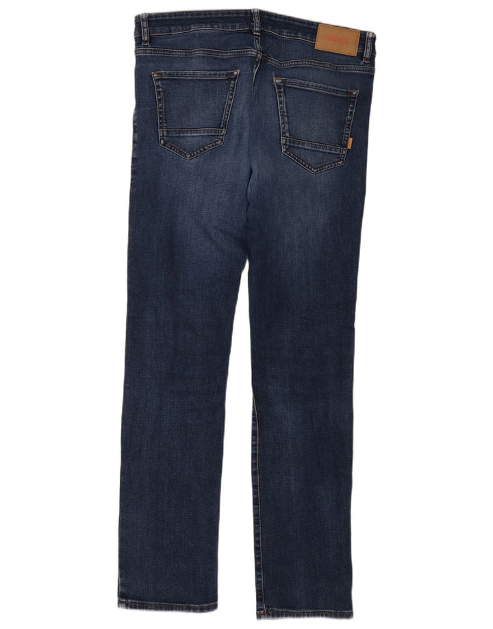 Hugo Boss Mens Slim Jeans W34 L34 Navy Blue Cotton