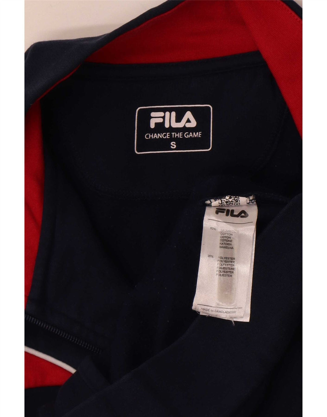 Fila Mens Tracksuit Top Jacket Small Navy Blue Colourblock Cotton
