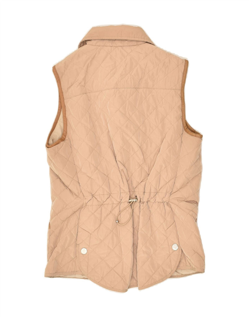 MASSIMO DUTTI Womens Quilted Gilet UK 10 Small Beige Polyester | Vintage Massimo Dutti | Thrift | Second-Hand Massimo Dutti | Used Clothing | Messina Hembry 