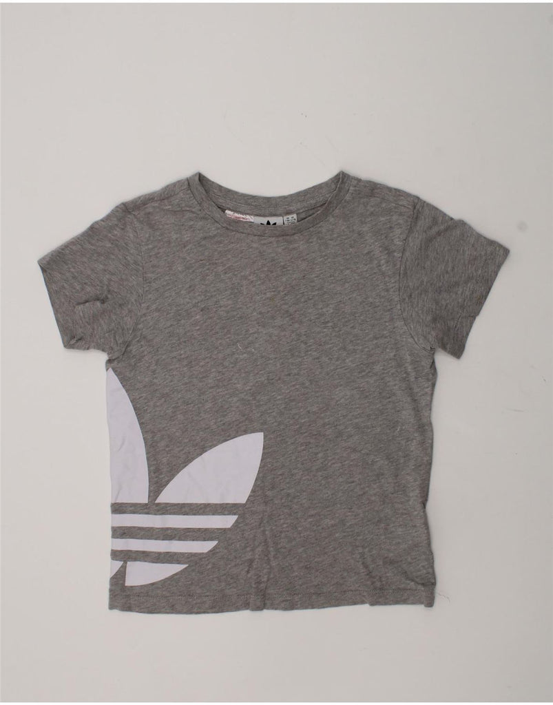 ADIDAS Boys Graphic T-Shirt Top 7-8 Years Grey Cotton | Vintage Adidas | Thrift | Second-Hand Adidas | Used Clothing | Messina Hembry 