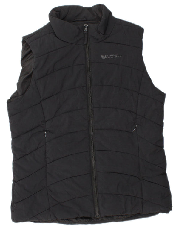 MOUNTAIN WAREHOUSE Womens Graphic Padded Gilet UK 14 Medium Black Nylon