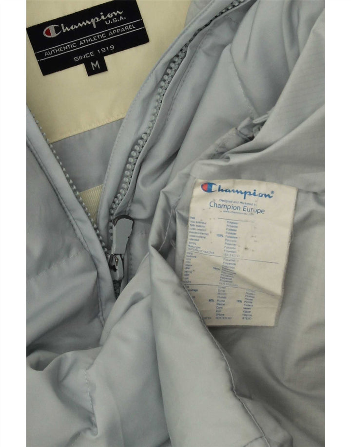Champion Womens Hooded Padded Jacket UK 12 Medium Blue Polyester