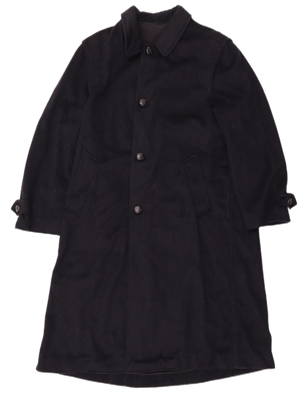 Boggi Mens Overcoat UK 46 3XL Navy Blue Wool