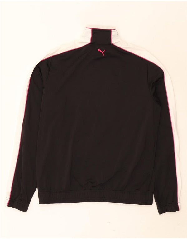 Puma Womens Tracksuit Top Jacket UK 16 Large Black Polyester