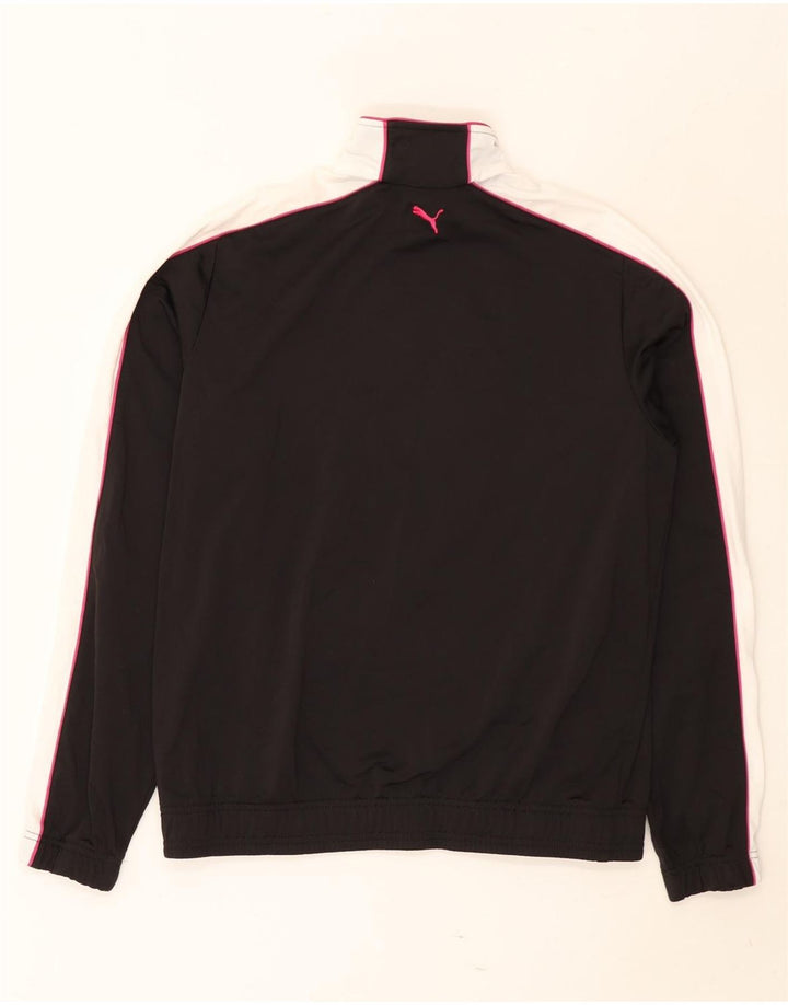 Puma Womens Tracksuit Top Jacket UK 16 Large Black Polyester