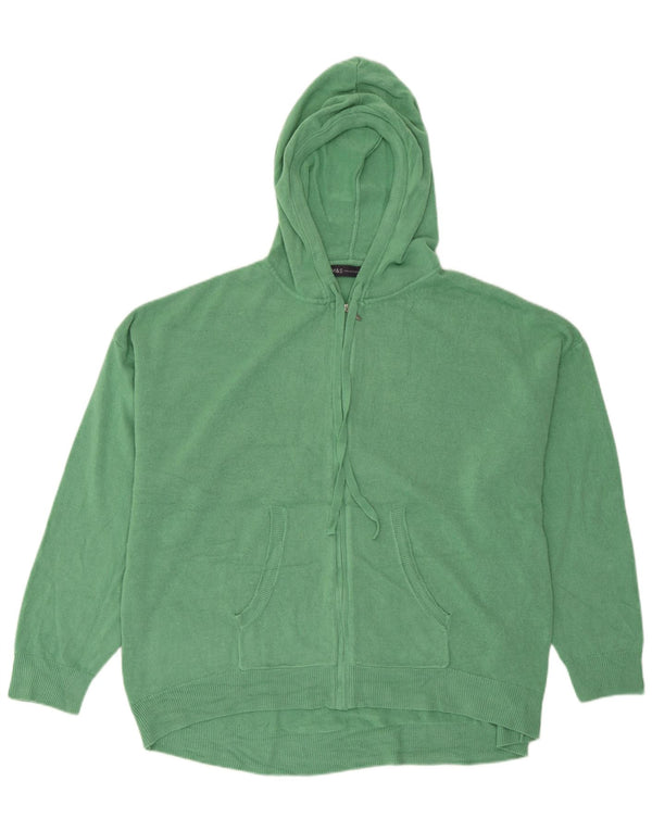 Marks & Spencer Womens Hooded Oversized Cardigan Sweater UK 18 XL Green