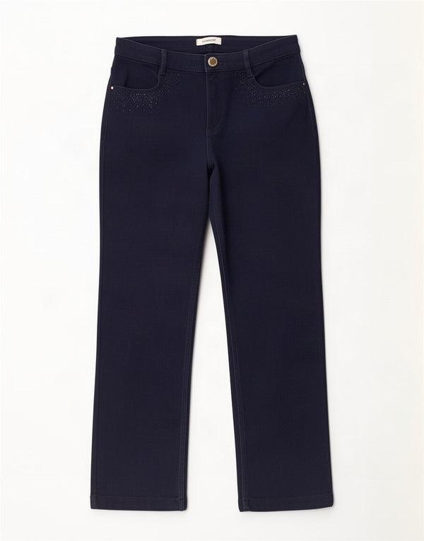 Marks & Spencer Womens Straight Jeans UK 12 Medium W30 L28 Navy Blue Cotton
