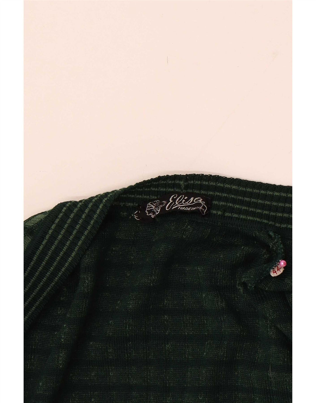 Vintage Womens Open Cardigan Sweater IT 44 Medium Green Check