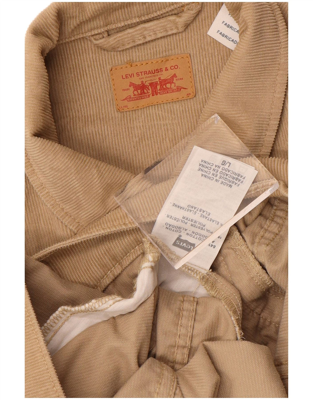 LEVI'S Womens Corduroy Jacket UK 16 Large Beige Cotton