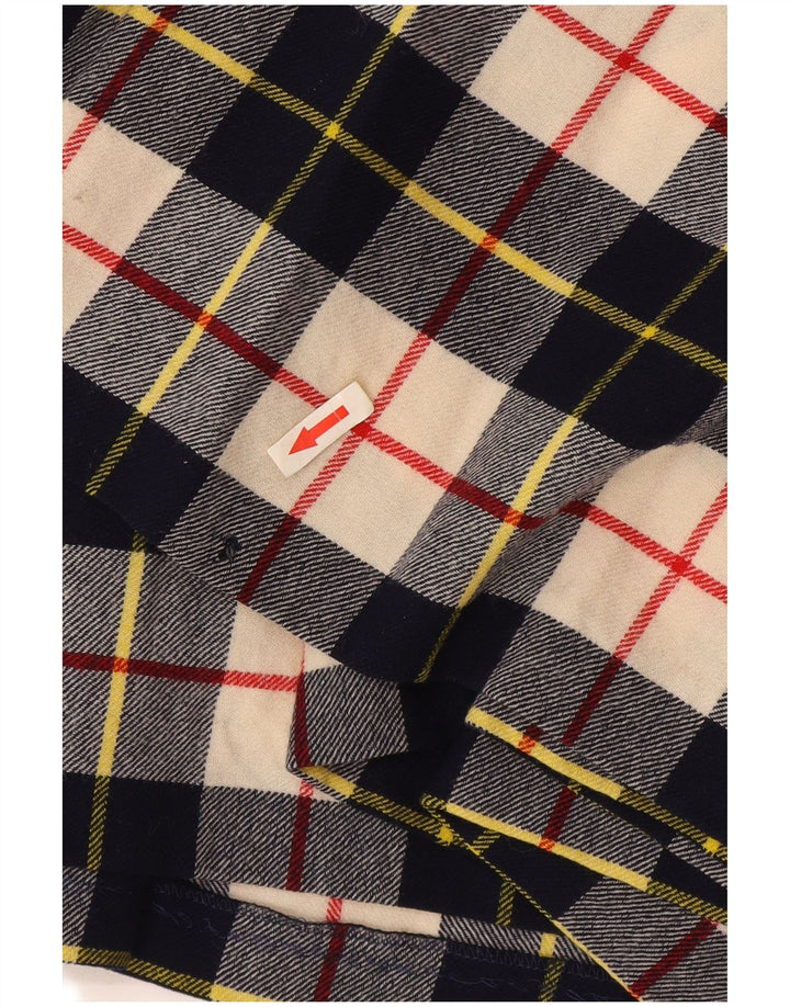 Kuhn Womens Pleated Skirt IT 44 Medium W30 Navy Blue Check Wool