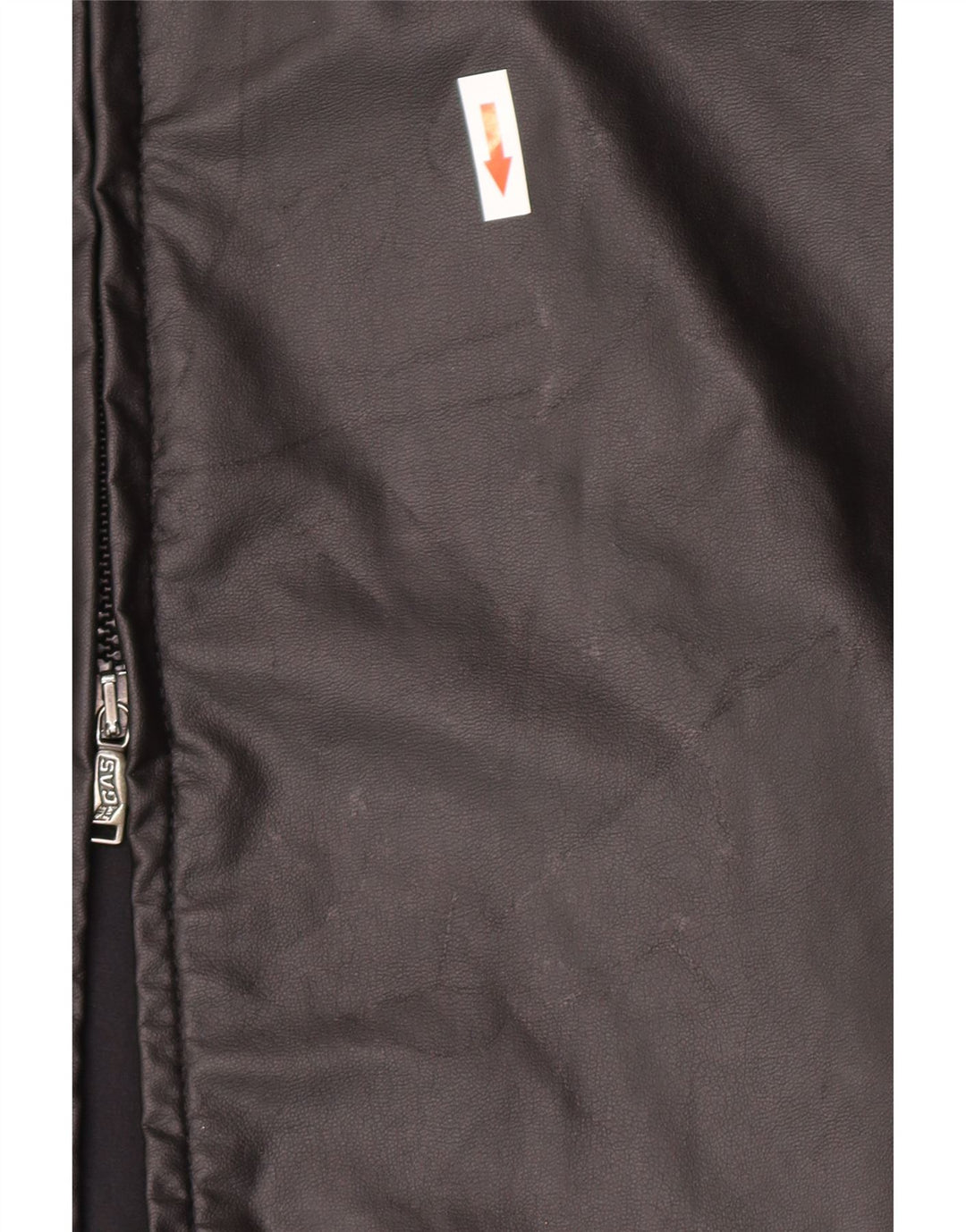 Gas Womens Faux Leather Overcoat UK 12 Medium Black Cotton