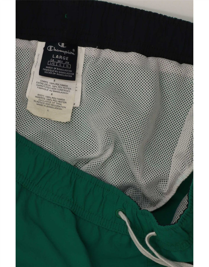 Champion Mens Graphic Swimming Shorts Large Green Polyester