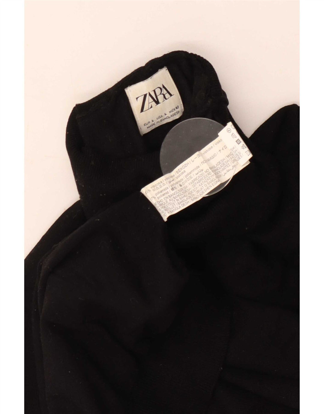 Zara Mens Roll Neck Jumper Sweater Large Black Viscose