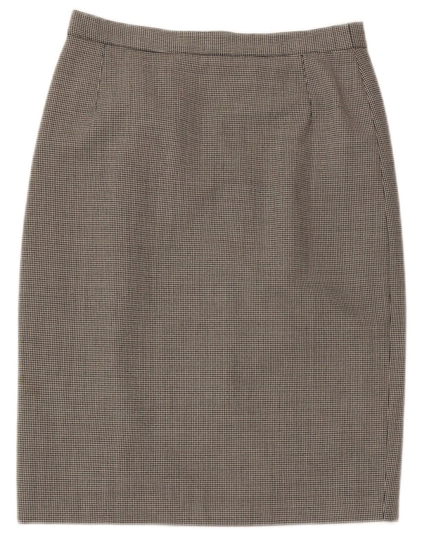 L.Pucci Womens Pencil Skirt IT 46 Large W30 Black Houndstooth Polyester