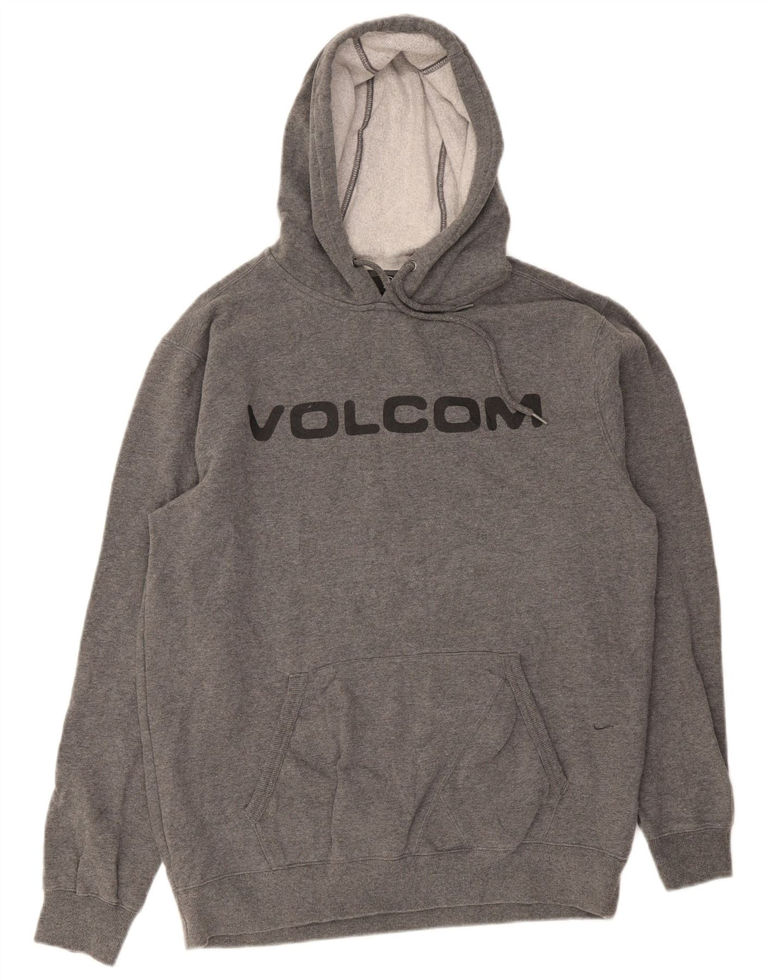 Volcom Mens Graphic Hoodie Jumper Large Grey Cotton