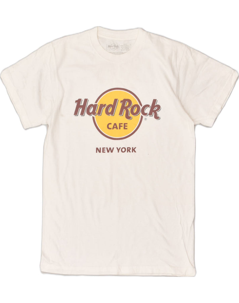 HARD ROCK CAFE Mens New York Graphic T-Shirt Top Small Off White Cotton | Vintage Hard Rock Cafe | Thrift | Second-Hand Hard Rock Cafe | Used Clothing | Messina Hembry 