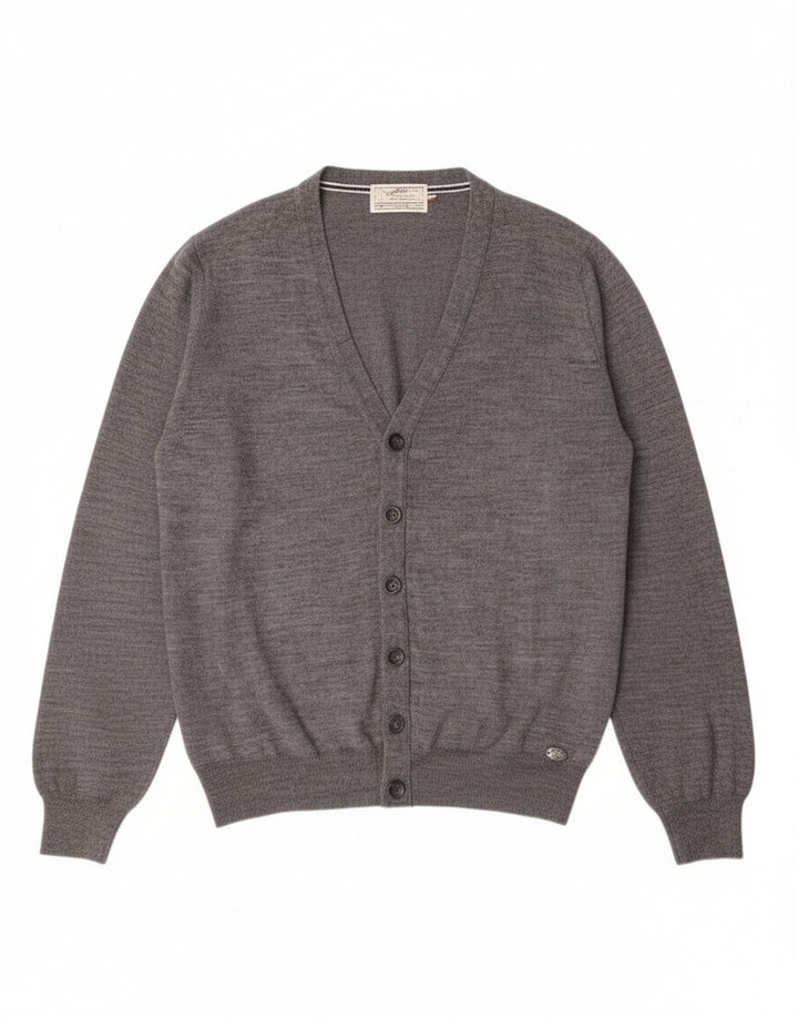RIFLE Mens Cardigan Sweater Medium Grey