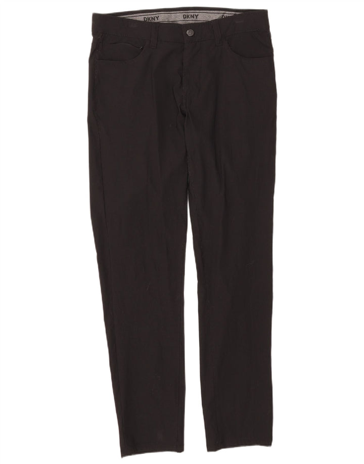 DKNY Mens Slim Casual Trousers W32 L32 Black Nylon