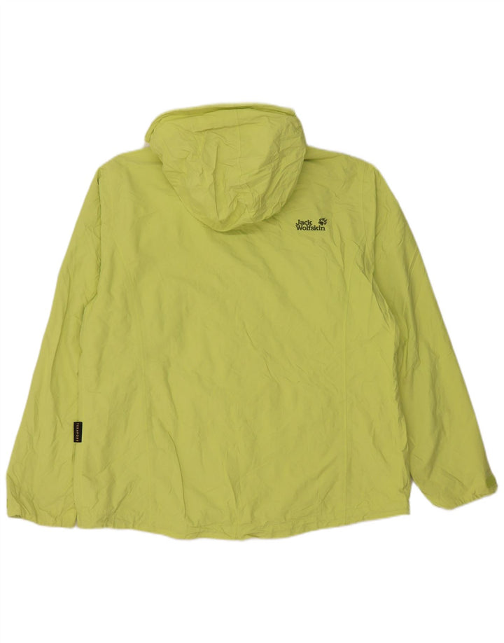 JACK WOLFSKIN Womens Hooded Rain Jacket UK 18 XL Green Polyamide