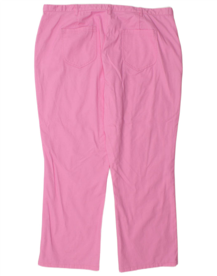 COTTON TRADERS Womens Straight Chino Trousers UK 22 3XL W44 L29 Pink