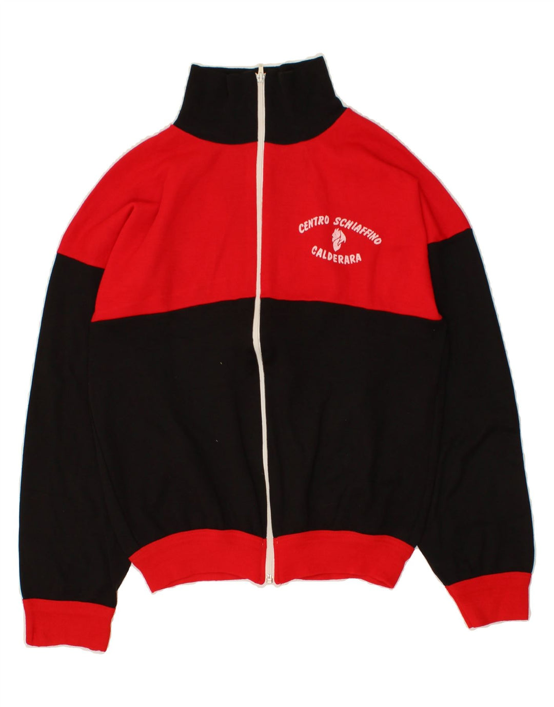 VINTAGE Mens Tracksuit Top Jacket Medium Red Colourblock