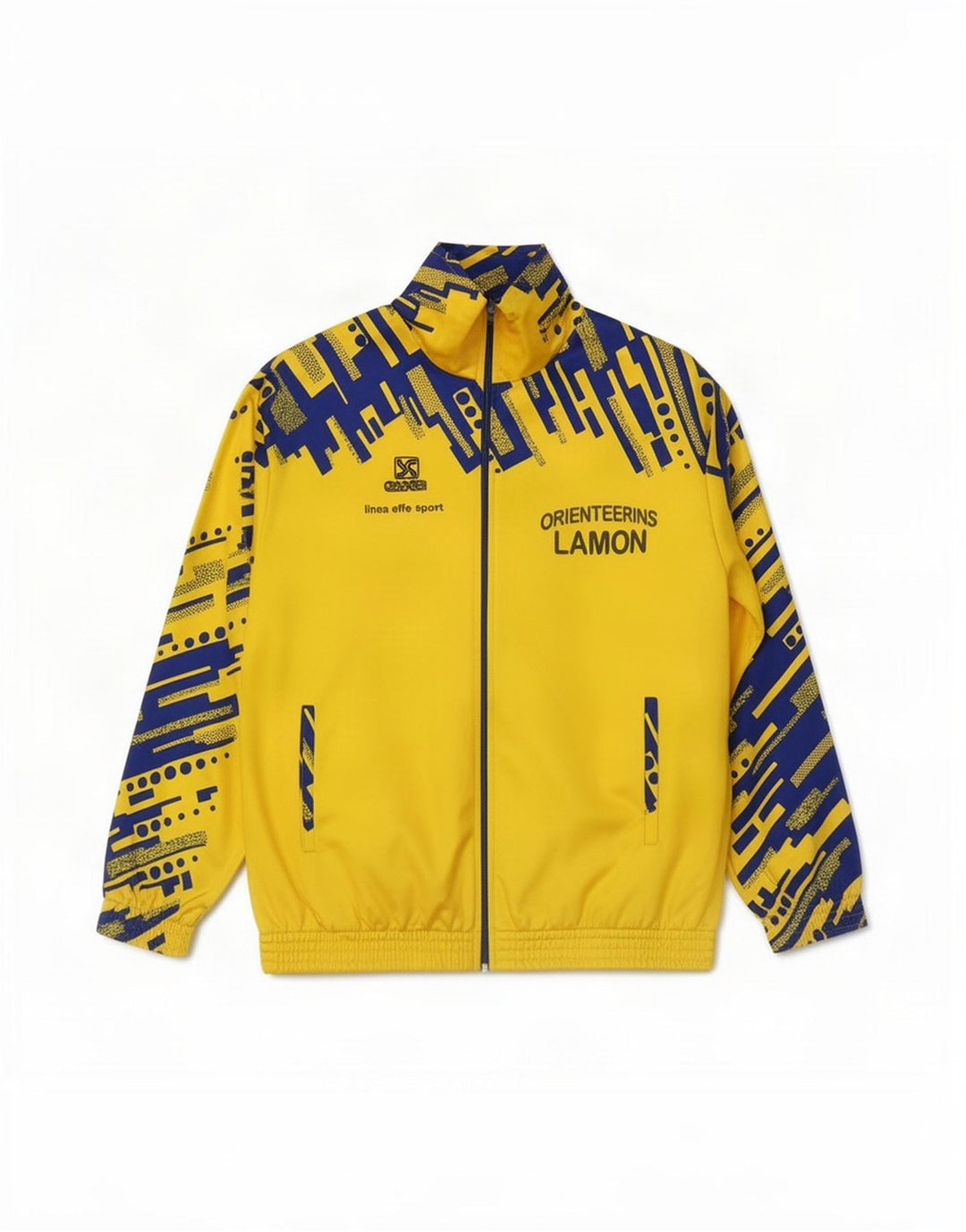 Essegi Mens Graphic Tracksuit Top Jacket Medium Yellow Geometric Polyester