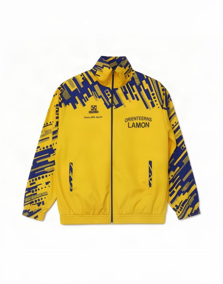 Essegi Mens Graphic Tracksuit Top Jacket Medium Yellow Geometric Polyester