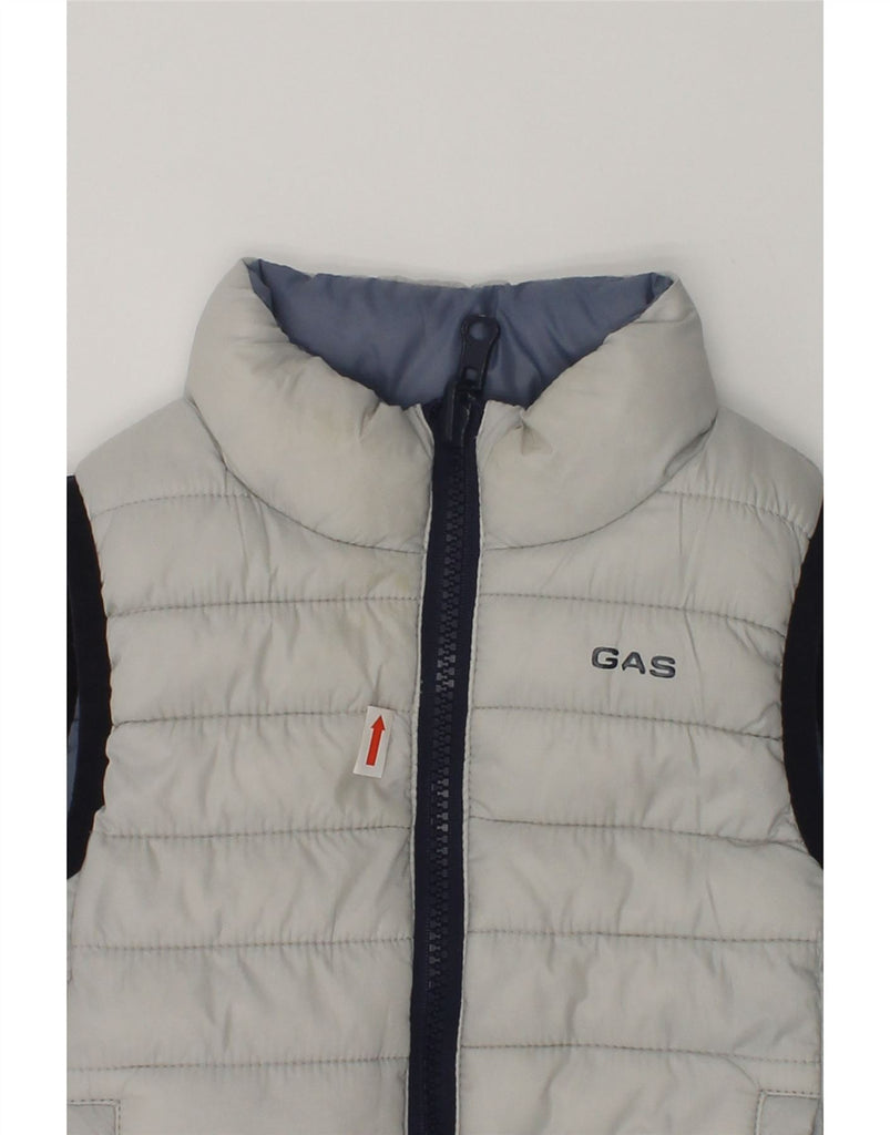 GAS Baby Boys Reversible Padded Gilet 6-9 Months Grey Colourblock | Vintage Gas | Thrift | Second-Hand Gas | Used Clothing | Messina Hembry 