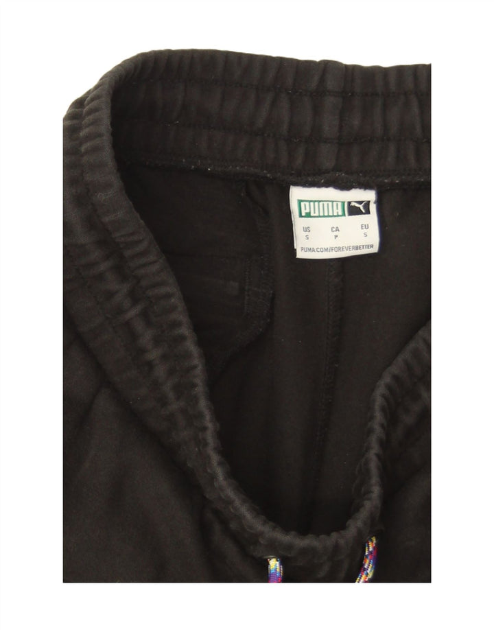 Puma Mens Graphic Tracksuit Trousers Joggers Small Black Colourblock