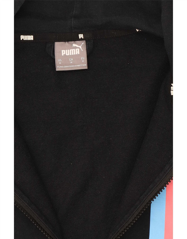 Puma Mens Graphic Zip Hoodie Sweater Medium Black