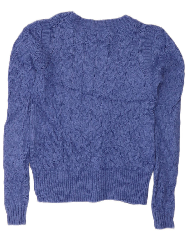 J. Crew Womens Crew Neck Jumper Sweater UK 6 XS Blue Viscose